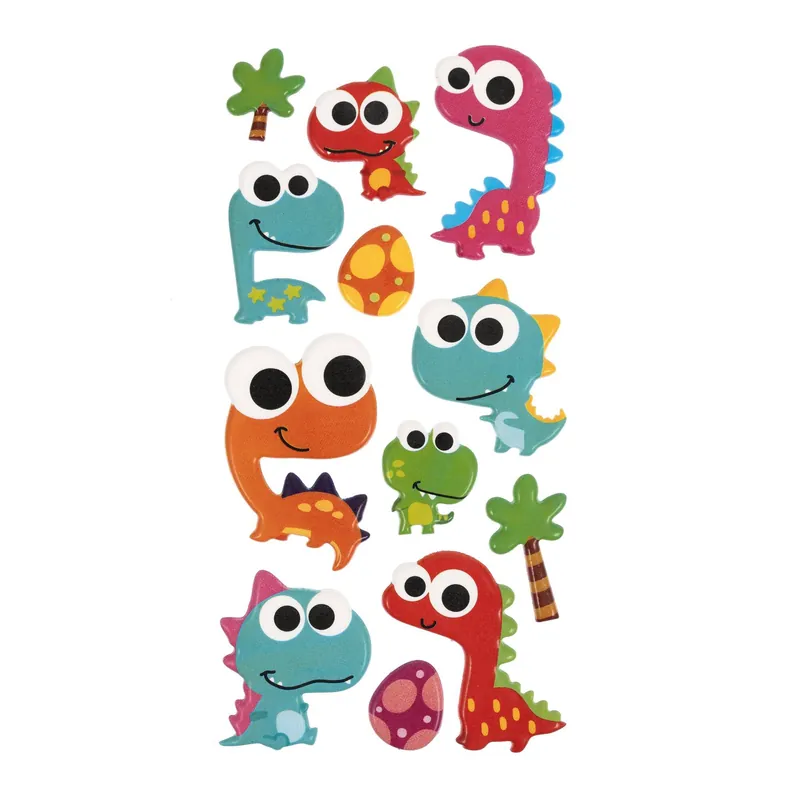 Professional Grade Sparkly Dinosaur Gel Stickers