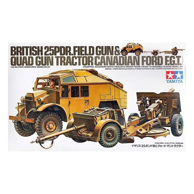 Markdown Tamiya British 25PDR Gun and Quad Tractor Model Kit 1:35