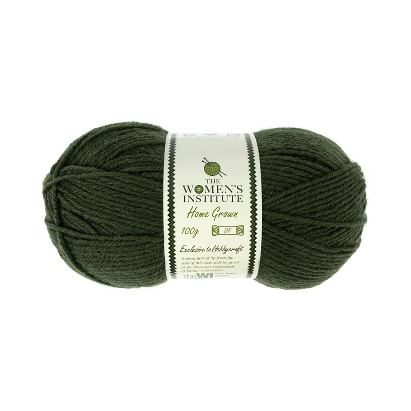 Women's Institute Dark Green Home Grown DK Yarn 100g Original