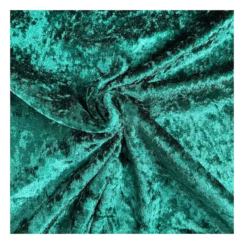 Bottle Green Crushed Velour Fabric by the Metre Certified