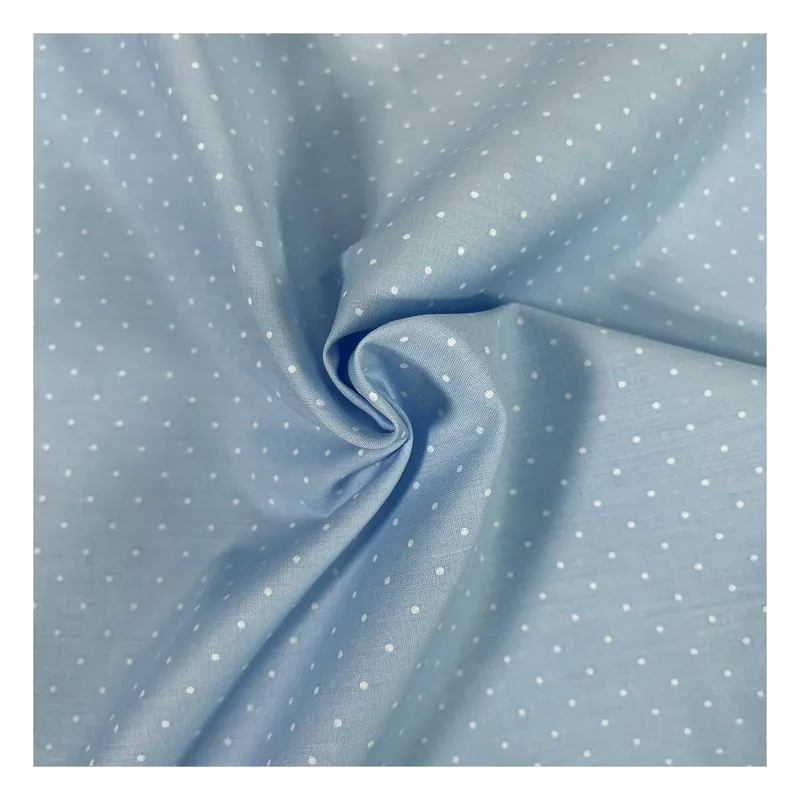 Blue and White Lacquer Spot Polycotton Fabric by the Metre Wholesale