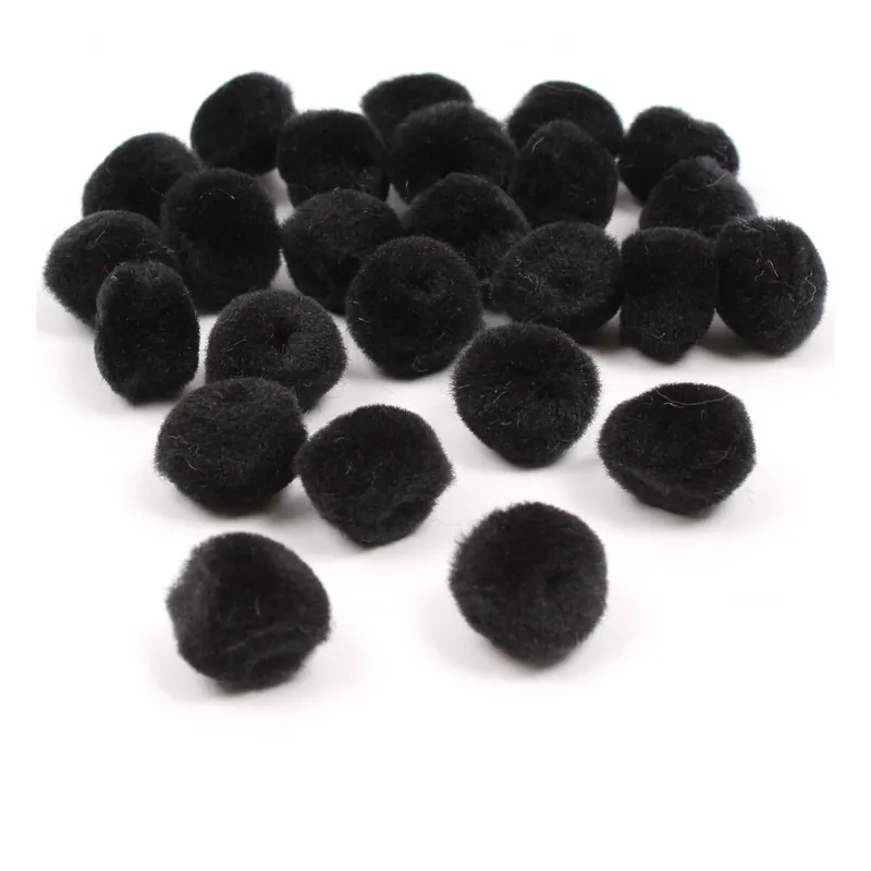 Black Pom Poms 2cm 25 Pack Must Have