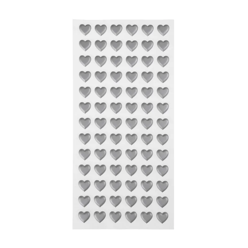 Clearance Silver Heart Puffy Stickers 78 Pack