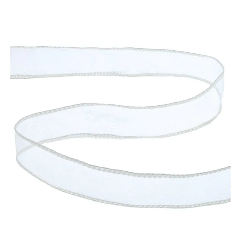 Time-Limited Silver Wire Edge Organza Ribbon 25mm x 3m