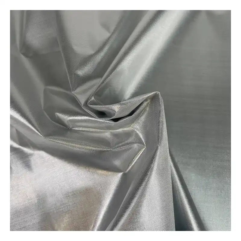 Markdown Silver Metallic Sheer Fabric by the Metre