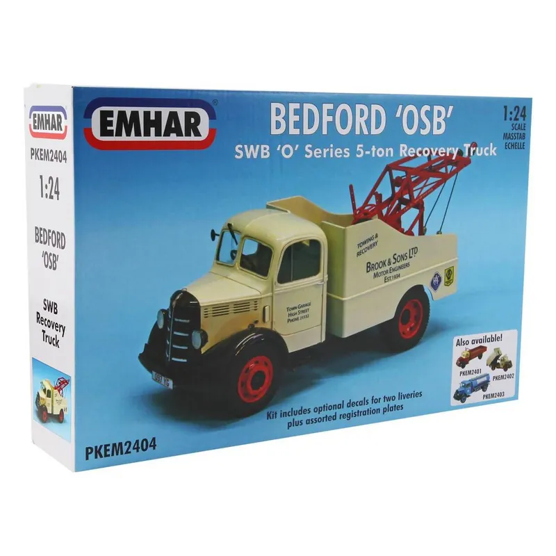 Top Pick Emhar Bedford O Series SWB Recovery Truck Model Kit 1:24