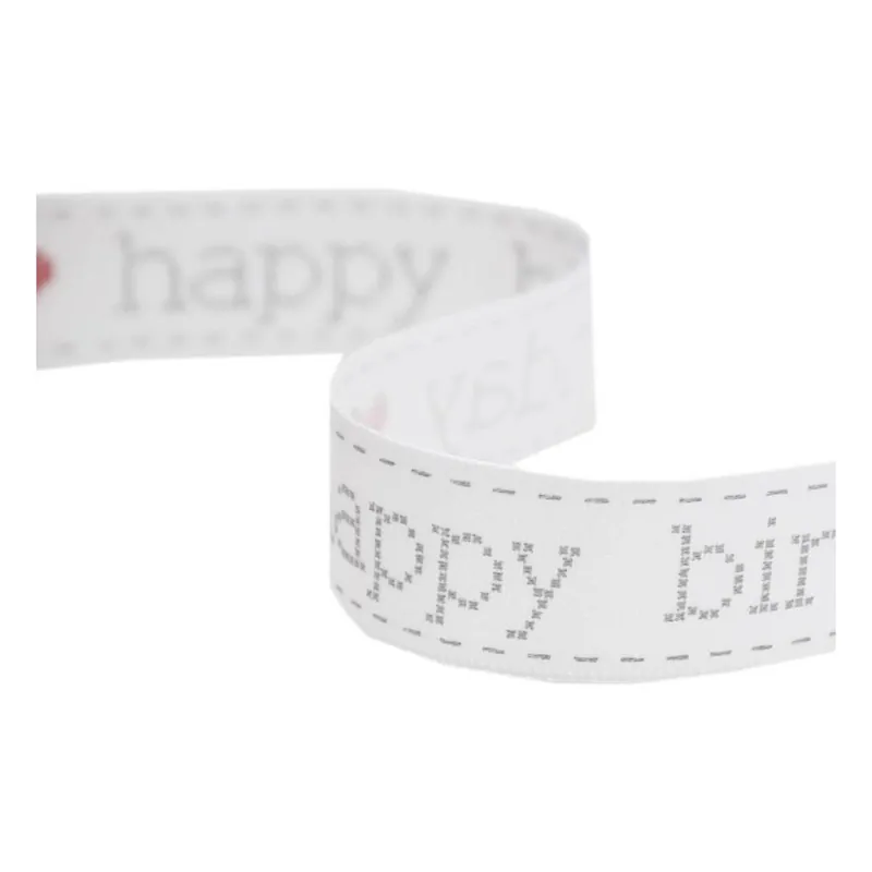 Red and Grey Happy Birthday Satin Ribbon 16mm x 4m Crafted
