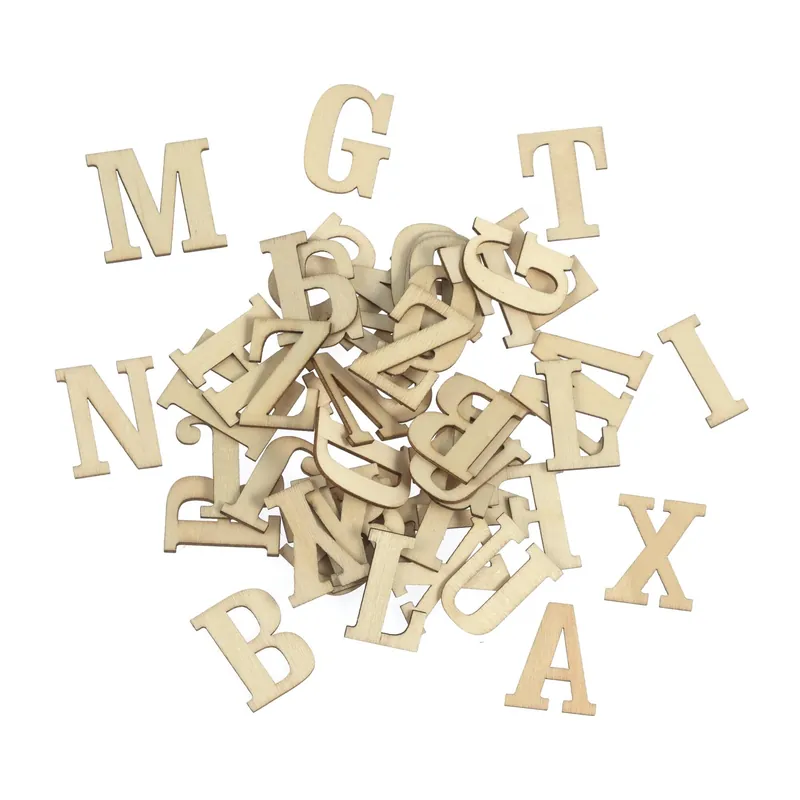 Trusted Brand Natural Wooden Letters 52 Pieces