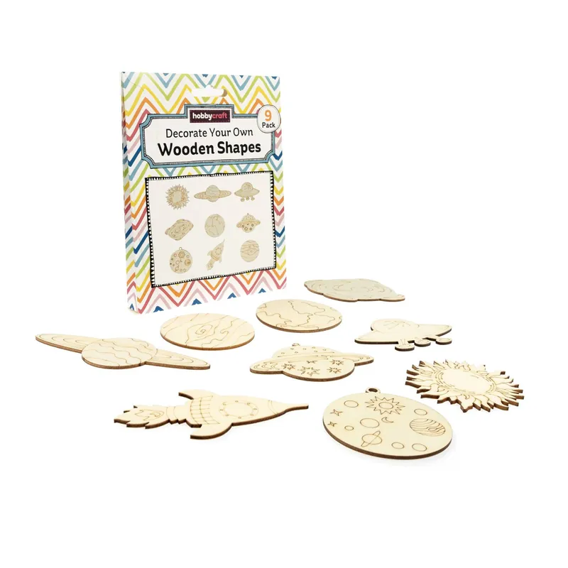 Decorate Your Own Space Wooden Shapes 9 Pack Professional Grade