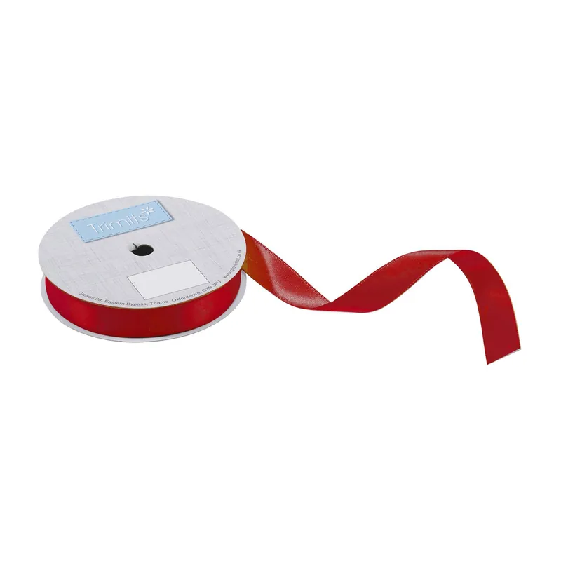 Trimits Scarlet Double-Faced Satin Ribbon by the Metre 15mm Same Day Shipping