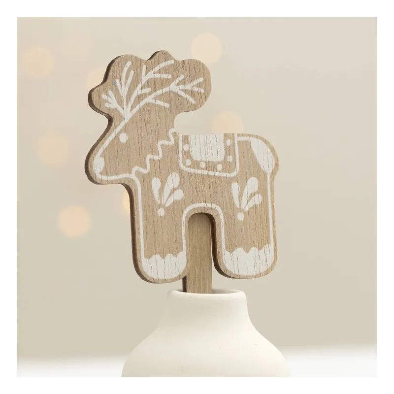 Printed Reindeer Wooden Topper Budget