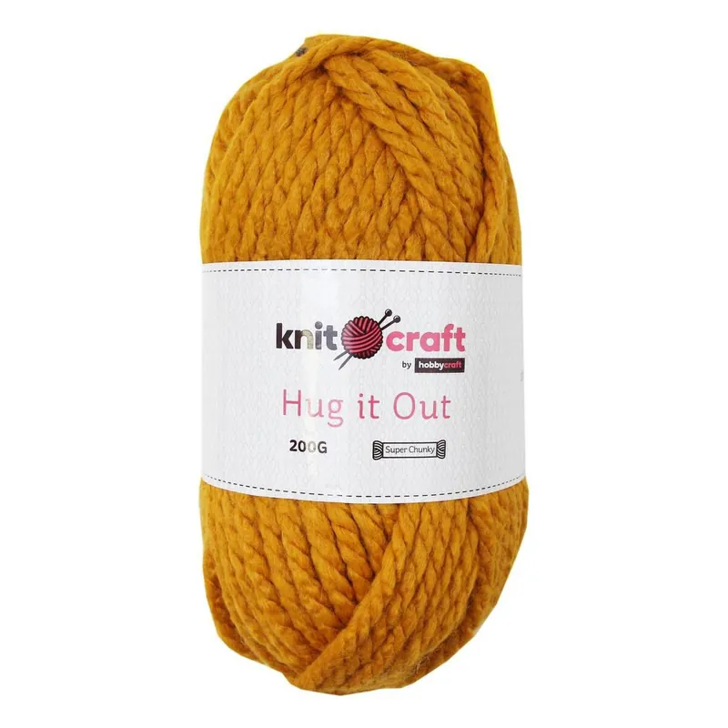 Final Sale Knitcraft Mustard Hug It Out Yarn 200g