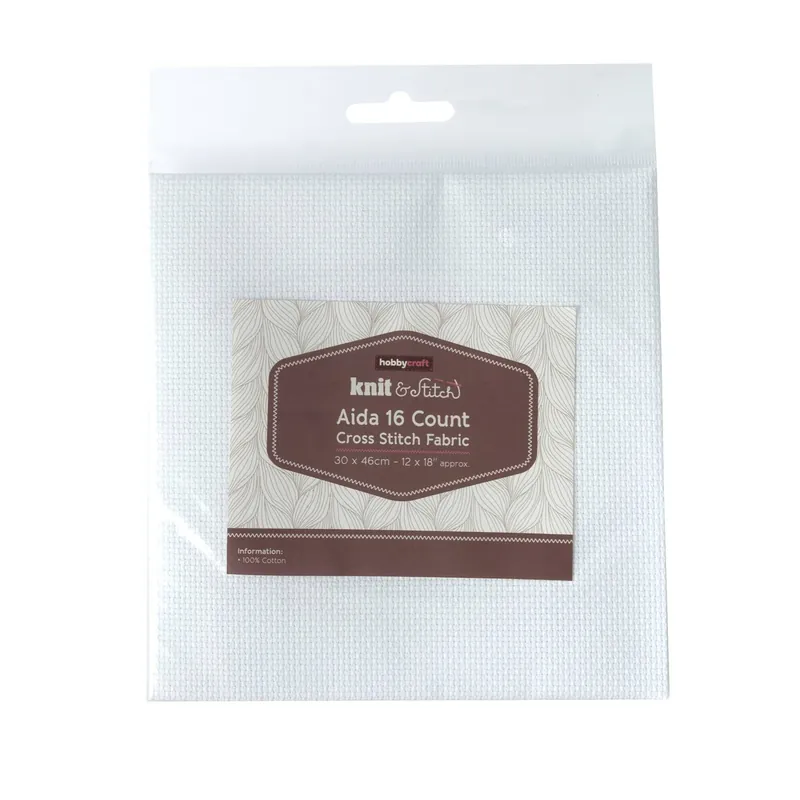 White 16 Count Aida Fabric 30cm x 46cm While Supplies Last