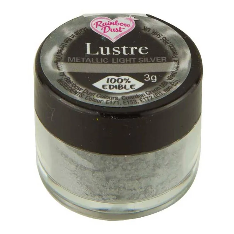 One Day Deal Rainbow Dust Light Silver Edible Lustre Powder 3 g