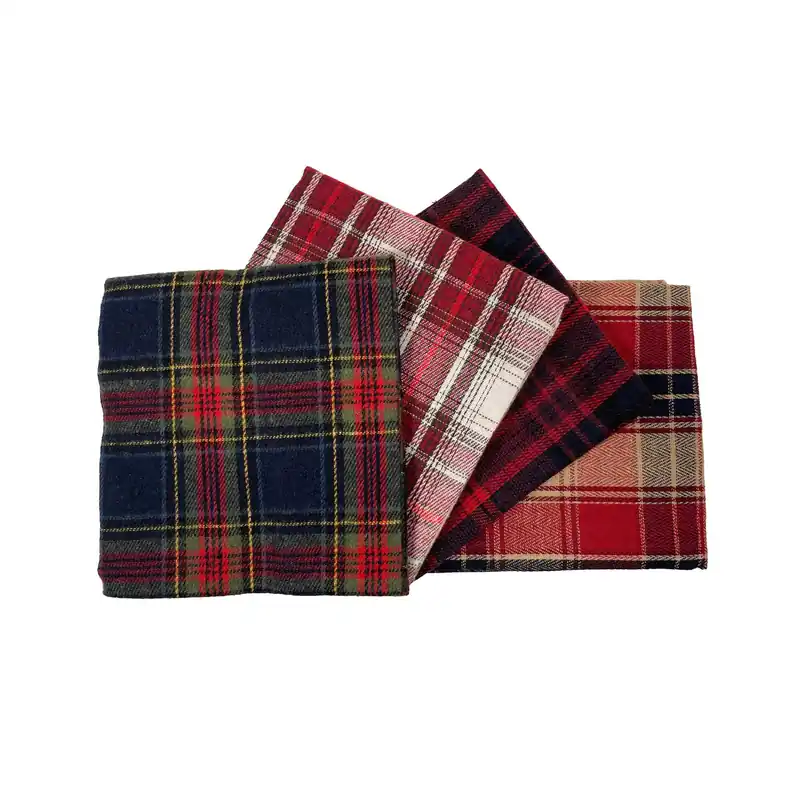 Hassle-Free Returns Red Brushed Check Fat Quarters 4 Pack