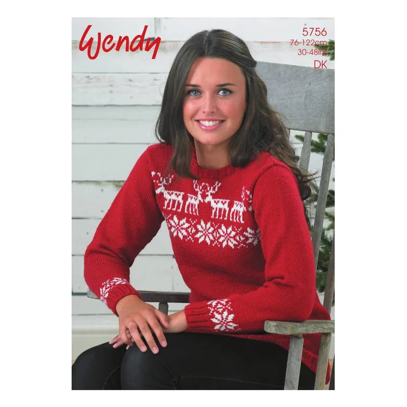 Wendy Merino DK Reindeer and Stars Sweater Digital Pattern 5756 Get Yours