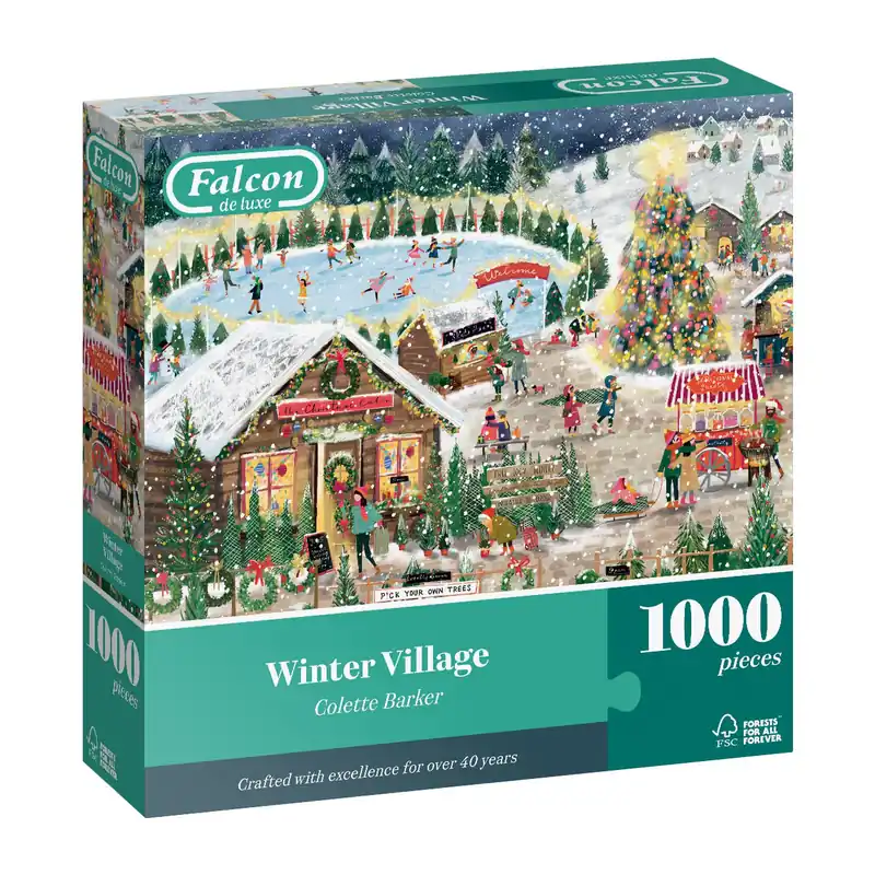 Mega Sale Falcon Winter Village Jigsaw Puzzle 1000 Pieces
