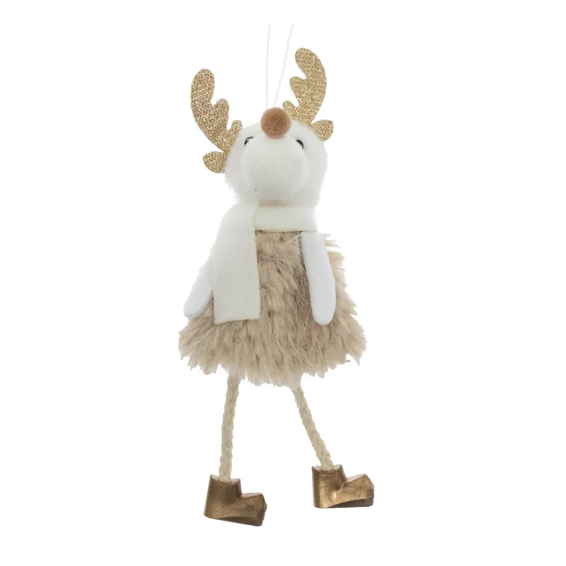 Dangly Legged Fluffy Reindeer Decoration 17cm High Quality