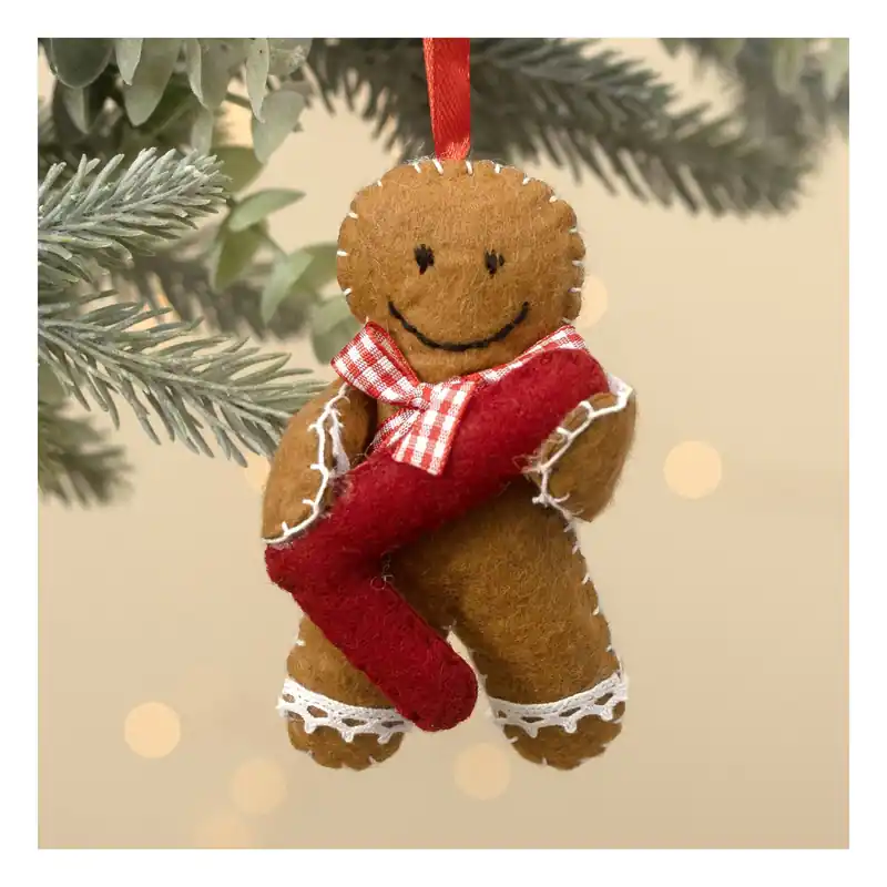 Hanging Gingerbread Felt Letter L Decoration Worldwide Shipping