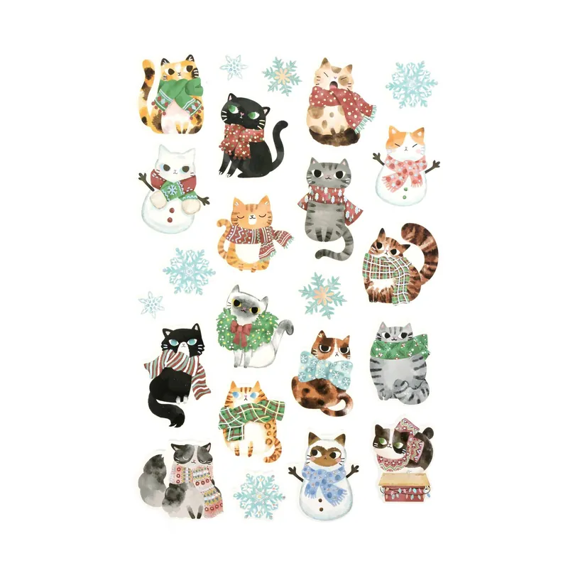 Budget Christmas Cat Stickers