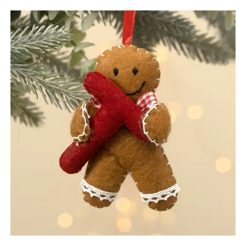 Hanging Gingerbread Felt Letter T Decoration Hot Picks
