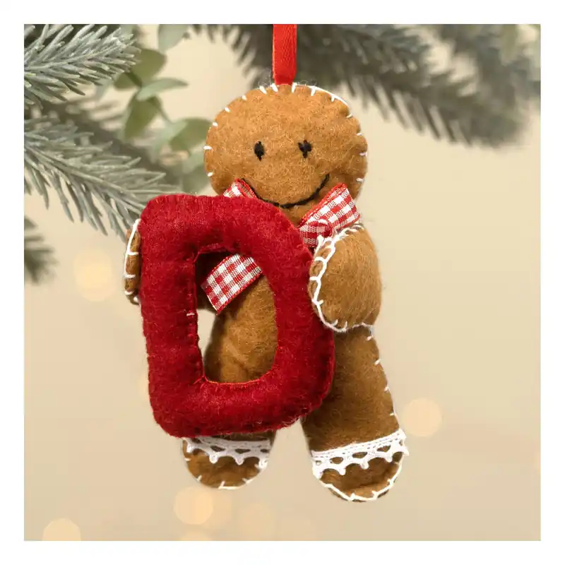 Hanging Gingerbread Felt Letter D Decoration Viral