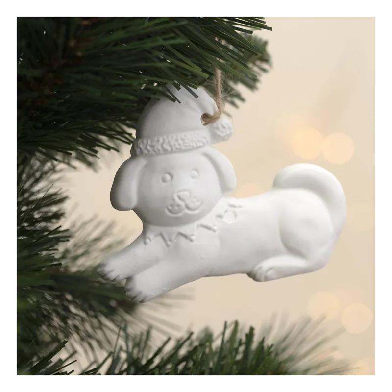 Hanging Ceramic Dog Decoration 10cm Luxury