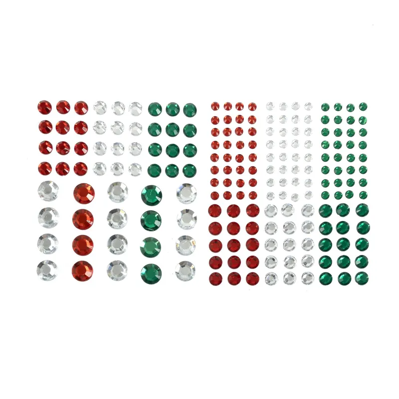 Red, White and Green Gem Stickers 197 Pack Flash Sale