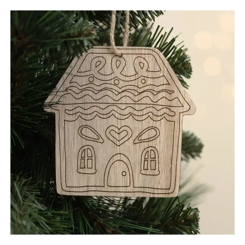 Must Have Hanging Wooden House Decoration 10cm