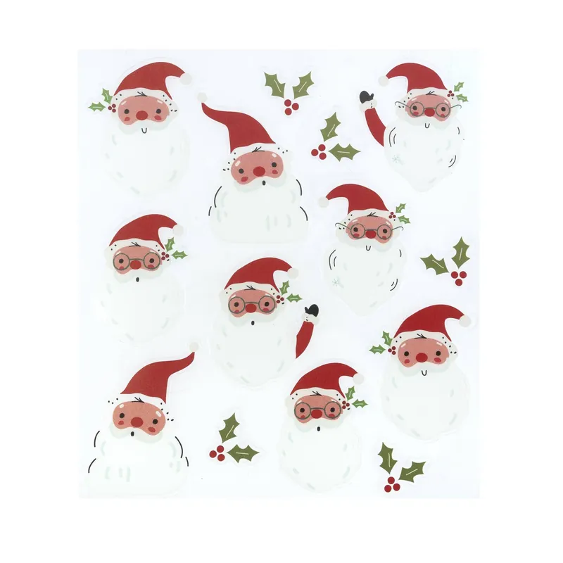 Exclusive Offer Santa Transparent Stickers 14 Pack
