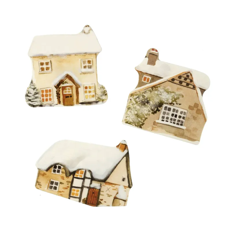 Next Day Delivery Snowy House Card Toppers 3 Pack