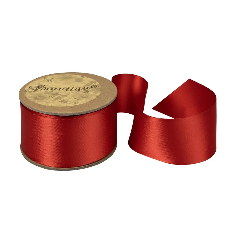 Red Double-Faced Satin Ribbon 36mm x 5m Budget