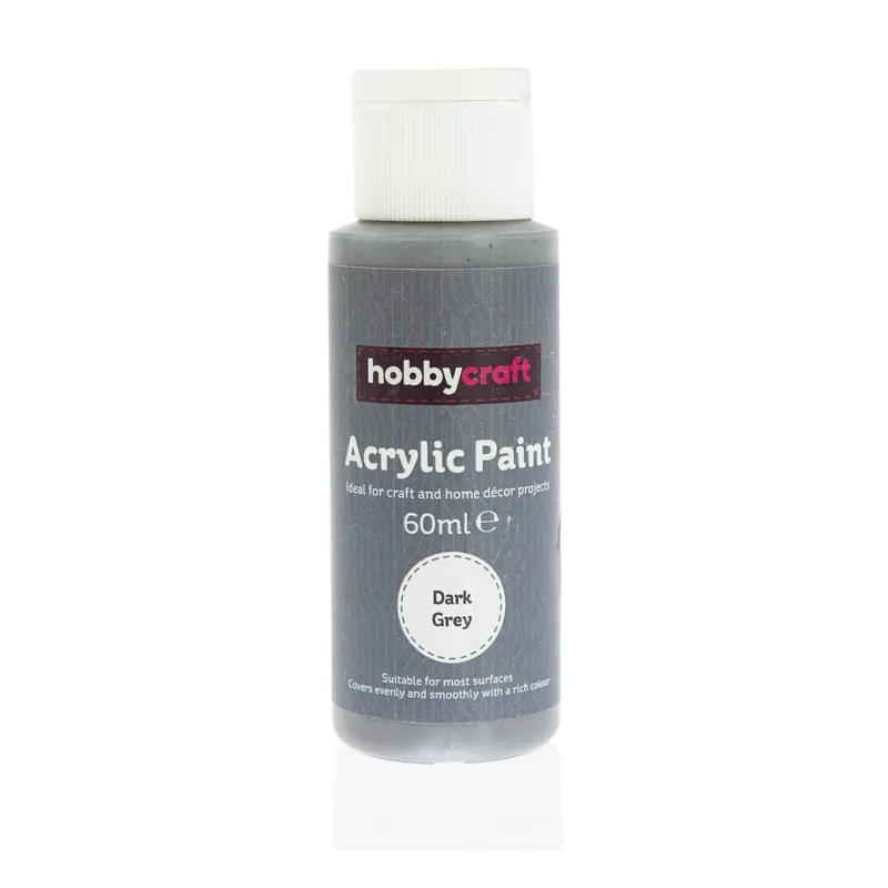 Dark Grey Acrylic Craft Paint 60ml Budget