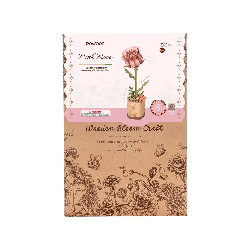 Rowood Pink Rose Wooden Flower Kit Special Offer
