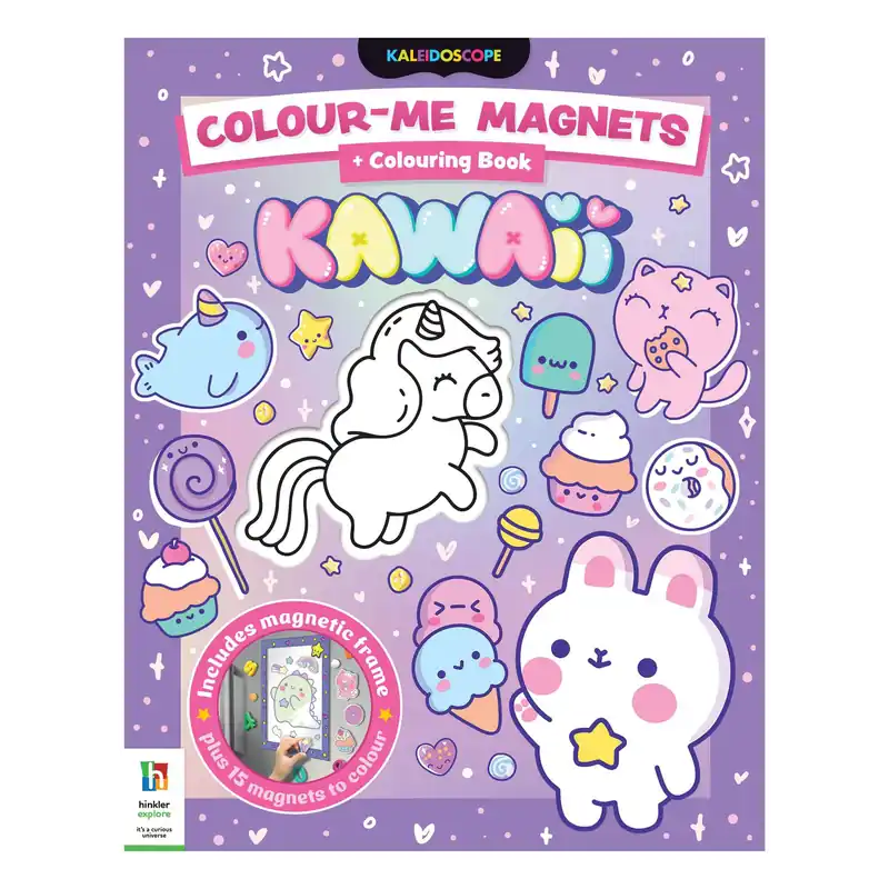 Money Back Guarantee Kaleidoscope Kawaii Colour-Me Magnets and Colouring Book