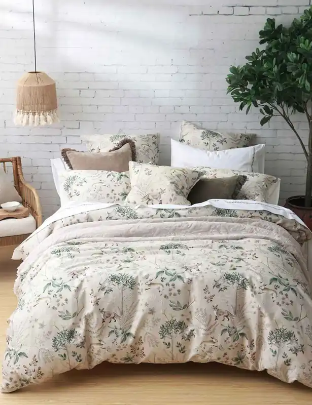 Pure Cotton Briar Natural Bedding Set Handmade