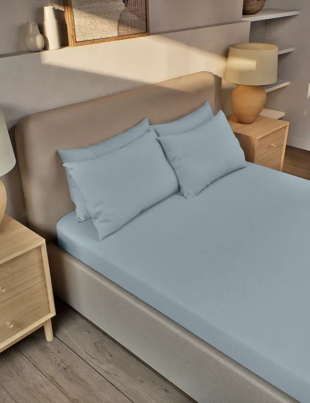 Pure Brushed Cotton Fitted Sheet Luxury