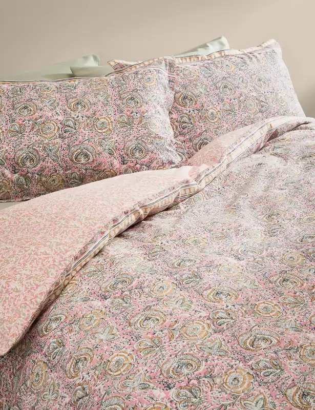 Best Price Pure Cotton Woodblock Floral Bedding Set