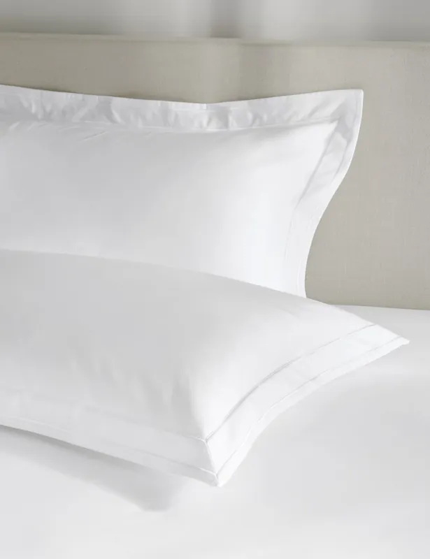 2pk Egyptian Cotton 1000 Thread Count Oxford Pillowcases Authentic