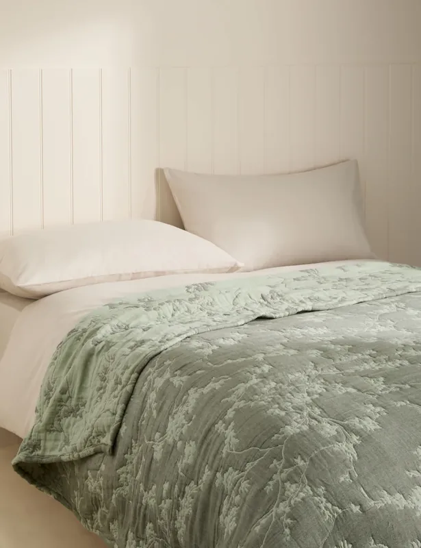 Authentic Pure Cotton Trailing Cherry Bedspread