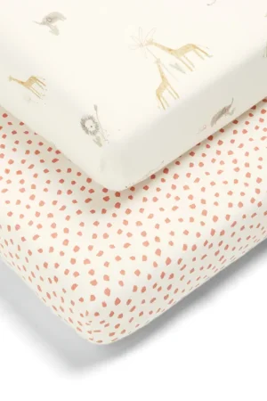 2 Pack Jungle Cotbed Fitted Sheets Premium