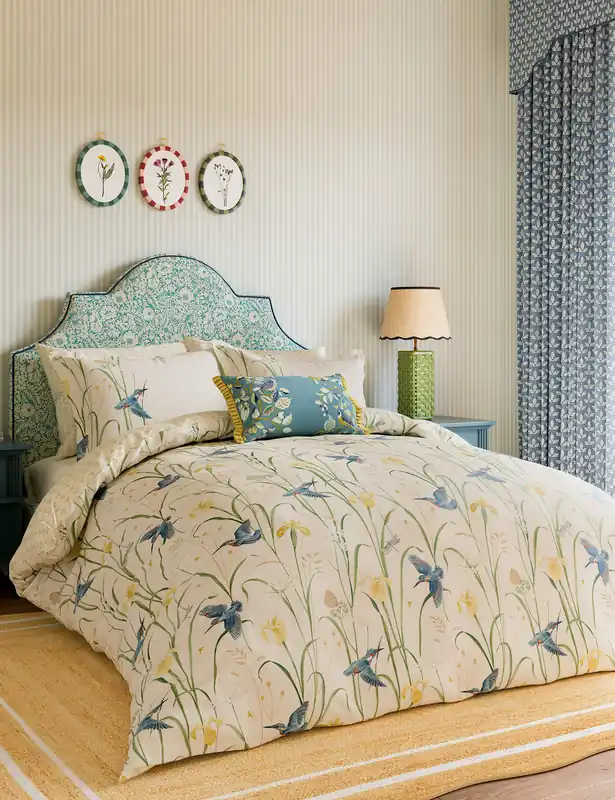 Save Now Pure Cotton Kingfisher & Iris Bedding Set
