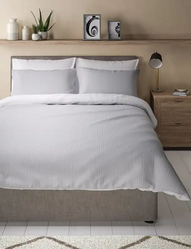 New Release Pure Cotton Striped Seersucker Bedding Set