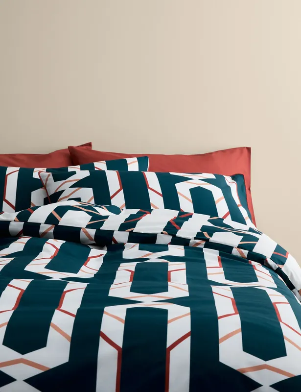 High Quality Pure Cotton Block Chain Print Bedding Set