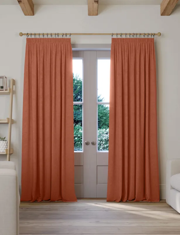 Fresh Stock Brushed Pencil Pleat Blackout Thermal Curtains