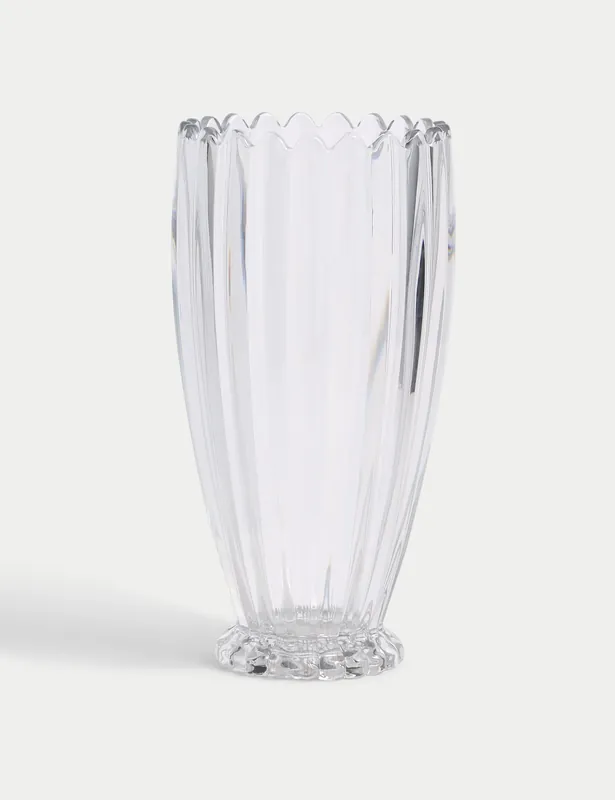 Scallop Tapered Glass Vase Cheap