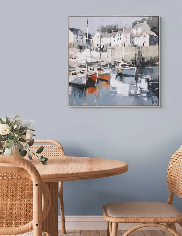 Sale Harbour Haven Square Framed Canvas