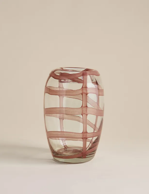 Small Checked Glass Vase Popular