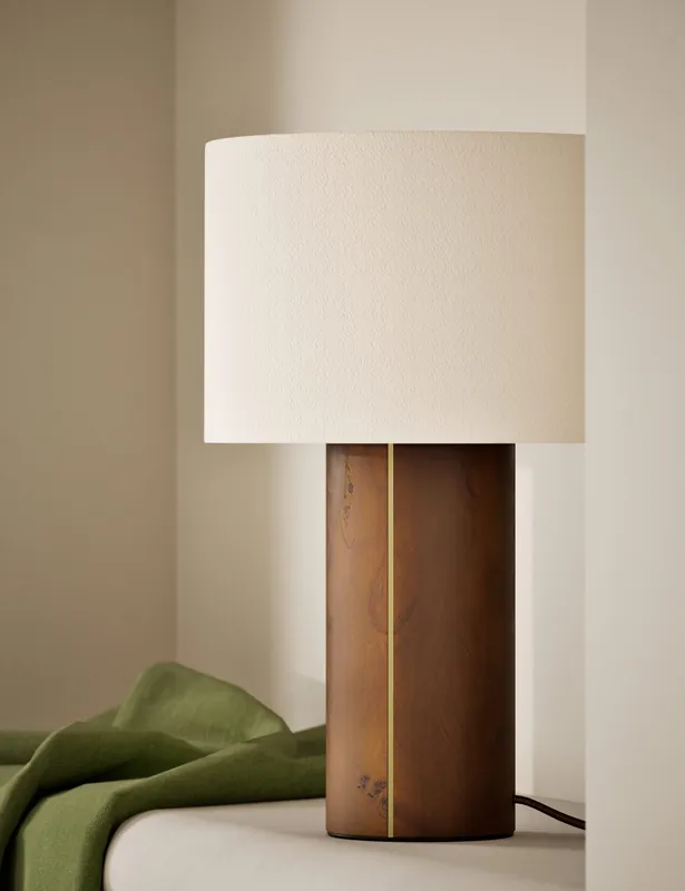 Burl Brass Inlay Table Lamp Factory Price