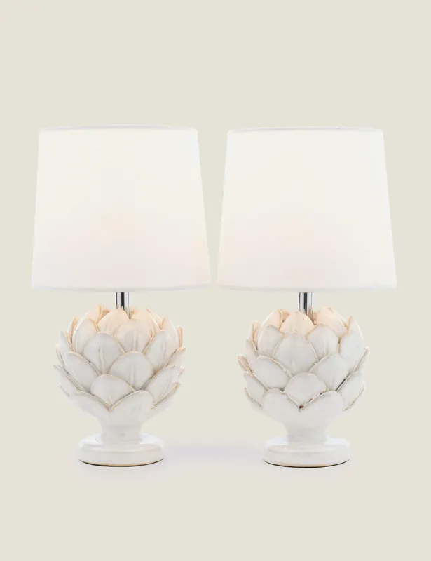Holiday Sale Set of 2 Artichoke Table Lamps